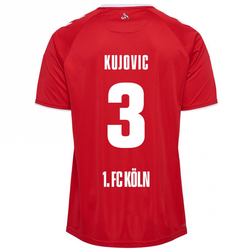 Niño Fútbol Camiseta Emin Kujovic #3 Rojo Blanco 2ª Equipación 2024/25 México