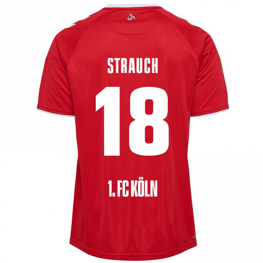 Niño Fútbol Camiseta Georg Strauch #18 Rojo Blanco 2ª Equipación 2024/25 México