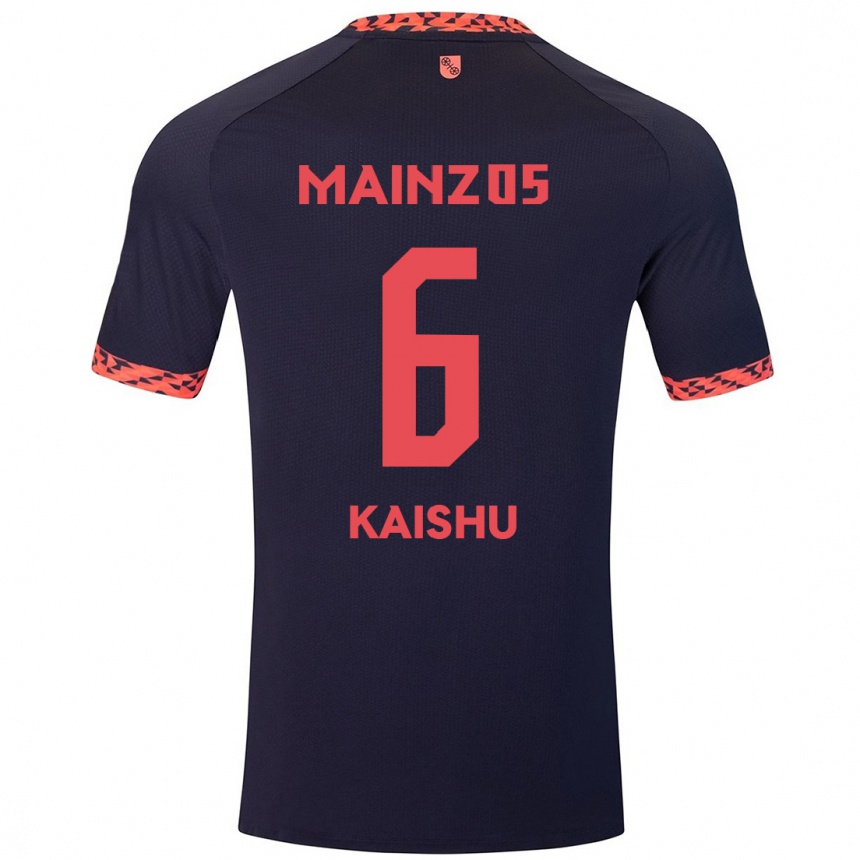 Niño Fútbol Camiseta Kaishu Sano #6 Azul Coral Rojo 2ª Equipación 2024/25 México