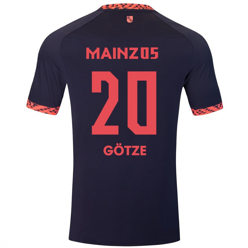 Niño Fútbol Camiseta Justus Götze #20 Azul Coral Rojo 2ª Equipación 2024/25 México