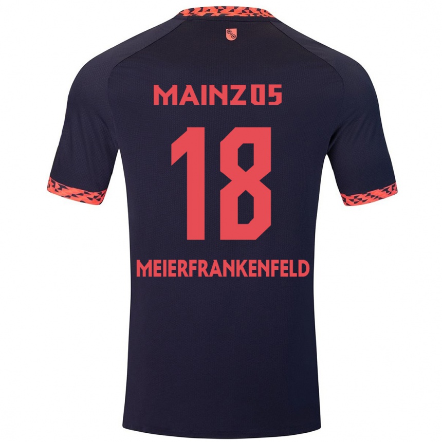 Niño Fútbol Camiseta Jana Meierfrankenfeld #18 Azul Coral Rojo 2ª Equipación 2024/25 México