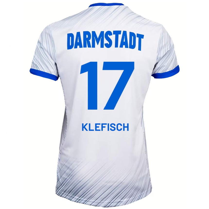 Niño Fútbol Camiseta Kai Klefisch #17 Blanco Azul 2ª Equipación 2024/25 México