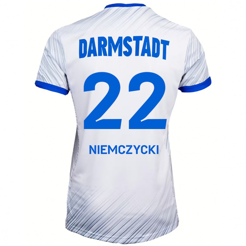 Niño Fútbol Camiseta Karol Niemczycki #22 Blanco Azul 2ª Equipación 2024/25 México