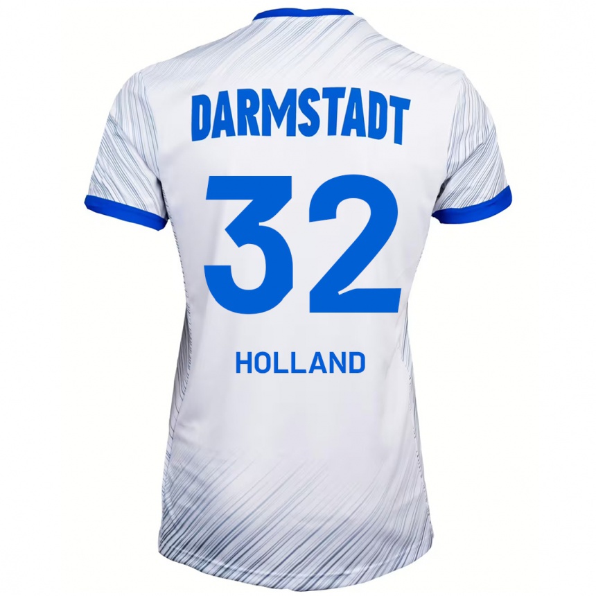 Niño Fútbol Camiseta Fabian Holland #32 Blanco Azul 2ª Equipación 2024/25 México