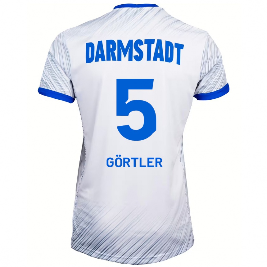 Niño Fútbol Camiseta Bastian Görtler #5 Blanco Azul 2ª Equipación 2024/25 México