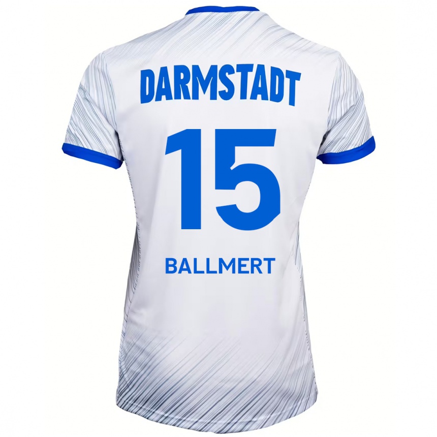 Niño Fútbol Camiseta Markus Ballmert #15 Blanco Azul 2ª Equipación 2024/25 México