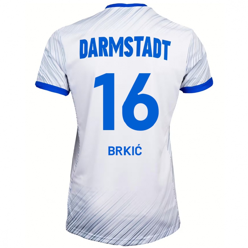 Niño Fútbol Camiseta Amar Brkić #16 Blanco Azul 2ª Equipación 2024/25 México