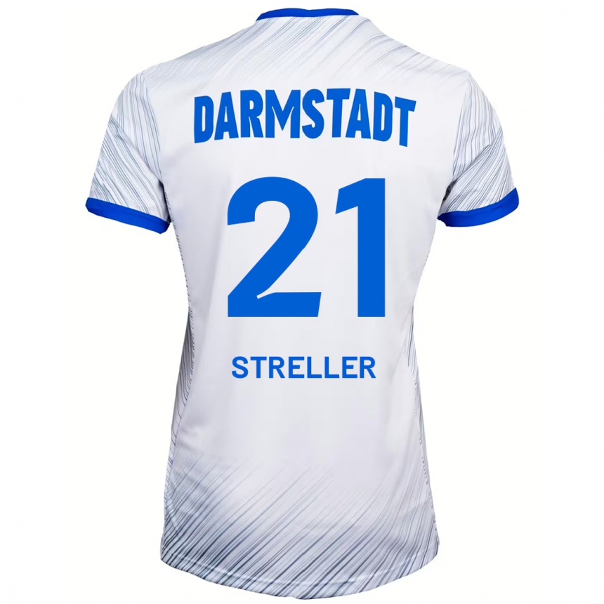 Niño Fútbol Camiseta Till Streller #21 Blanco Azul 2ª Equipación 2024/25 México