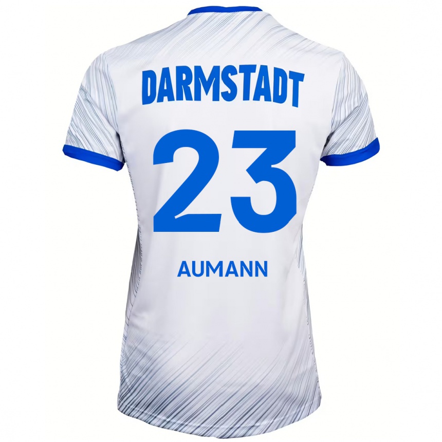 Niño Fútbol Camiseta Emil Aumann #23 Blanco Azul 2ª Equipación 2024/25 México