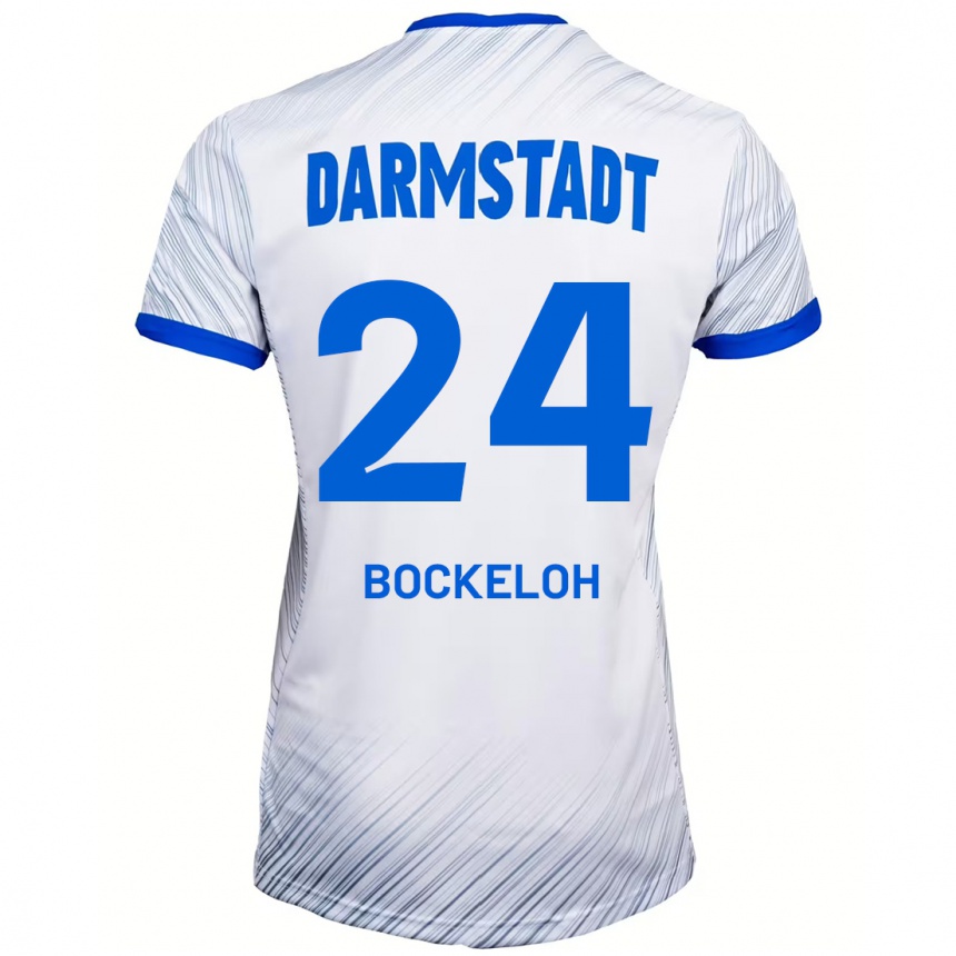 Niño Fútbol Camiseta Leonhard Bockeloh #24 Blanco Azul 2ª Equipación 2024/25 México