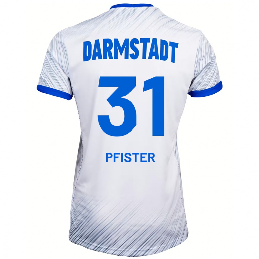 Niño Fútbol Camiseta Max Pfister #31 Blanco Azul 2ª Equipación 2024/25 México