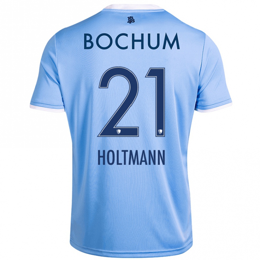 Niño Fútbol Camiseta Gerrit Holtmann #21 Azul Cielo 2ª Equipación 2024/25 México