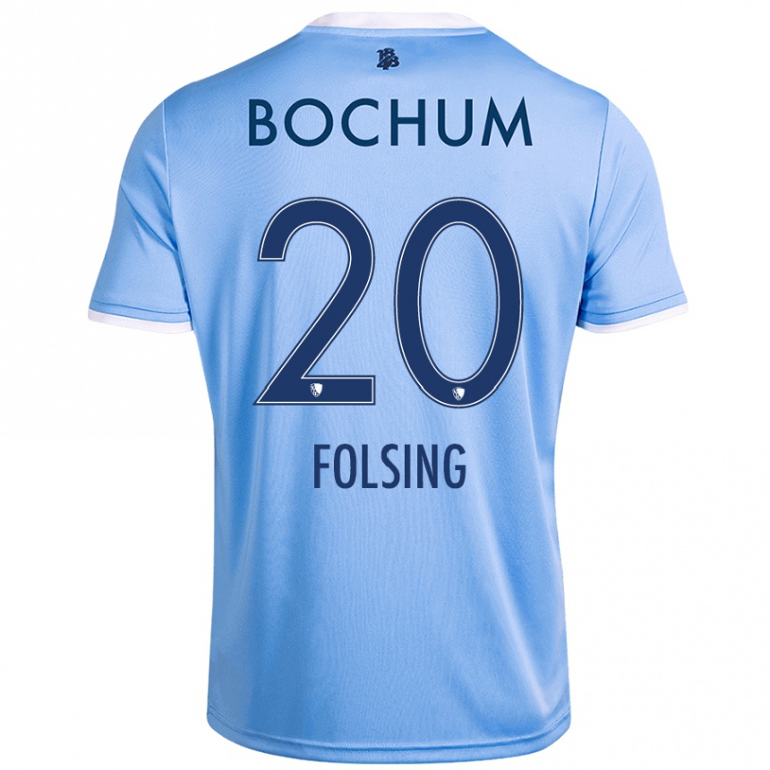 Niño Fútbol Camiseta Amelie Fölsing #20 Azul Cielo 2ª Equipación 2024/25 México