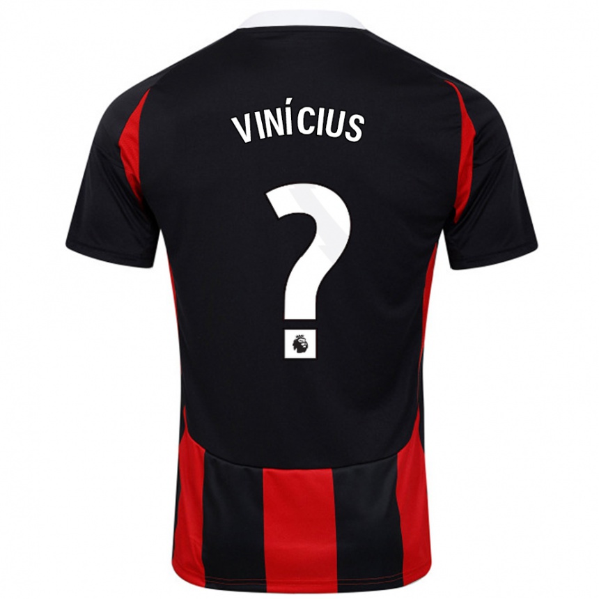 Niño Fútbol Camiseta Carlos Vinícius #0 Negro Rojo 2ª Equipación 2024/25 México