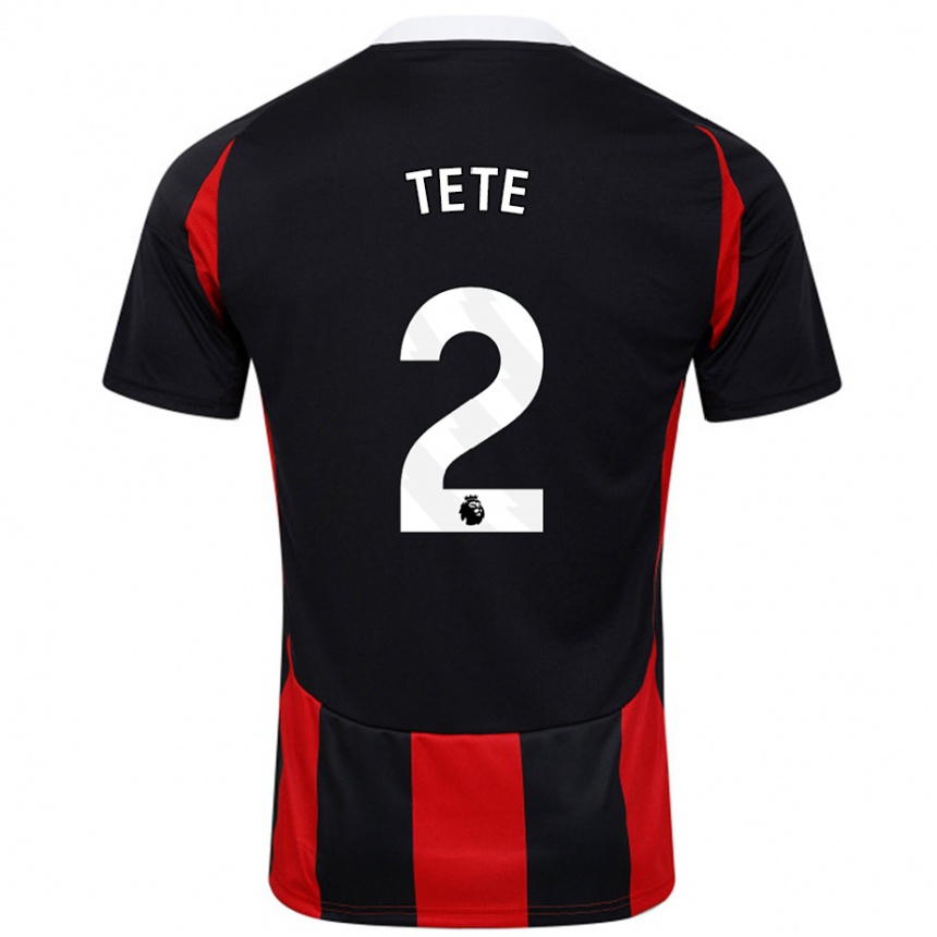 Niño Fútbol Camiseta Kenny Tete #2 Negro Rojo 2ª Equipación 2024/25 México