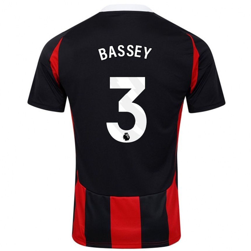 Niño Fútbol Camiseta Calvin Bassey #3 Negro Rojo 2ª Equipación 2024/25 México