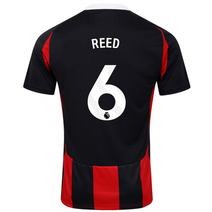 Niño Fútbol Camiseta Harrison Reed #6 Negro Rojo 2ª Equipación 2024/25 México