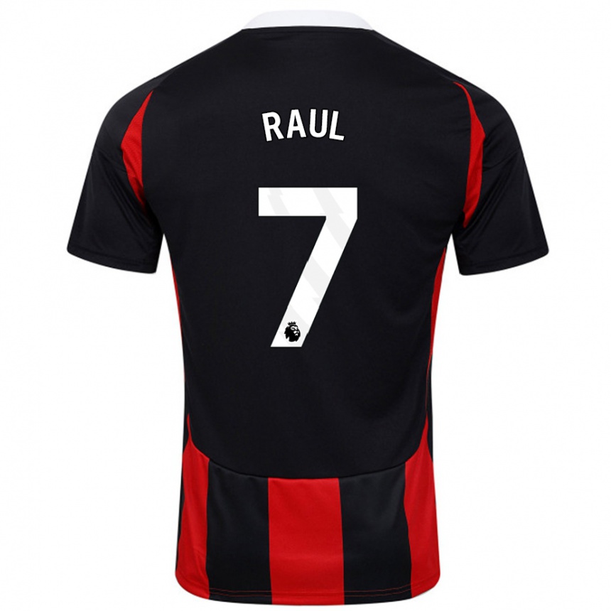 Niño Fútbol Camiseta Raúl Jiménez #7 Negro Rojo 2ª Equipación 2024/25 México