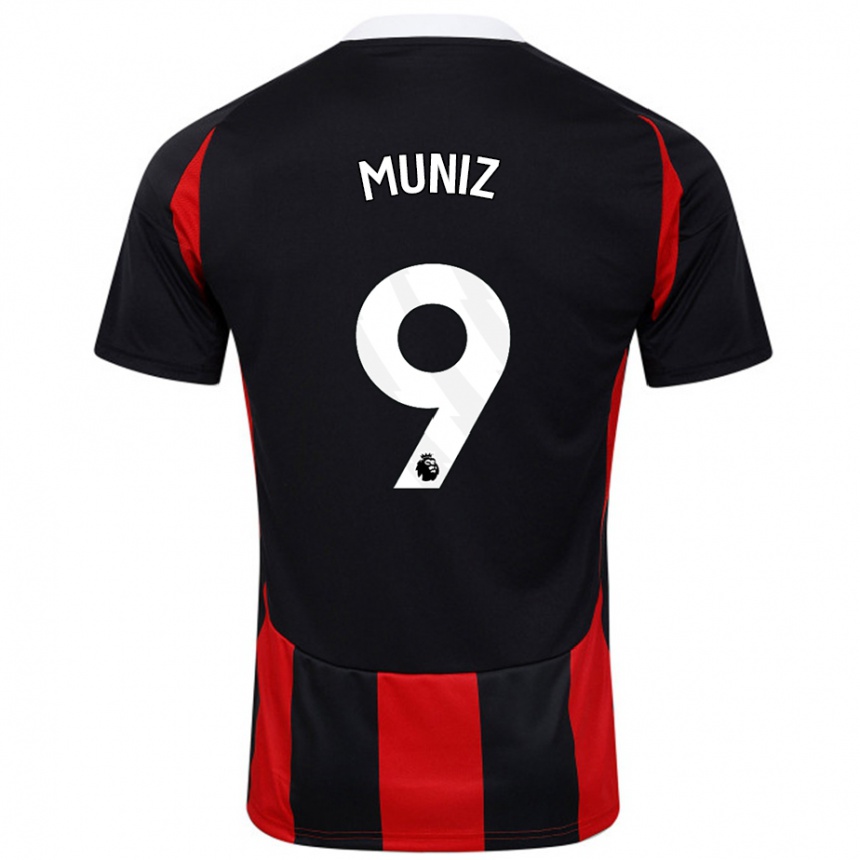 Niño Fútbol Camiseta Rodrigo Muniz #9 Negro Rojo 2ª Equipación 2024/25 México