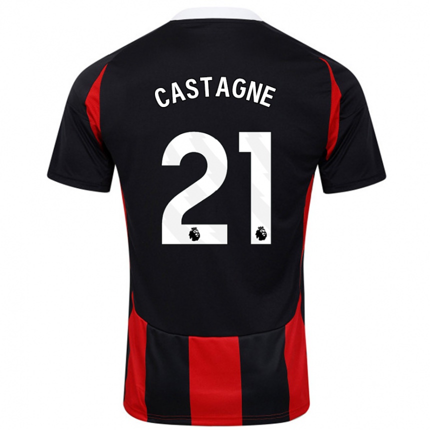 Niño Fútbol Camiseta Timothy Castagne #21 Negro Rojo 2ª Equipación 2024/25 México