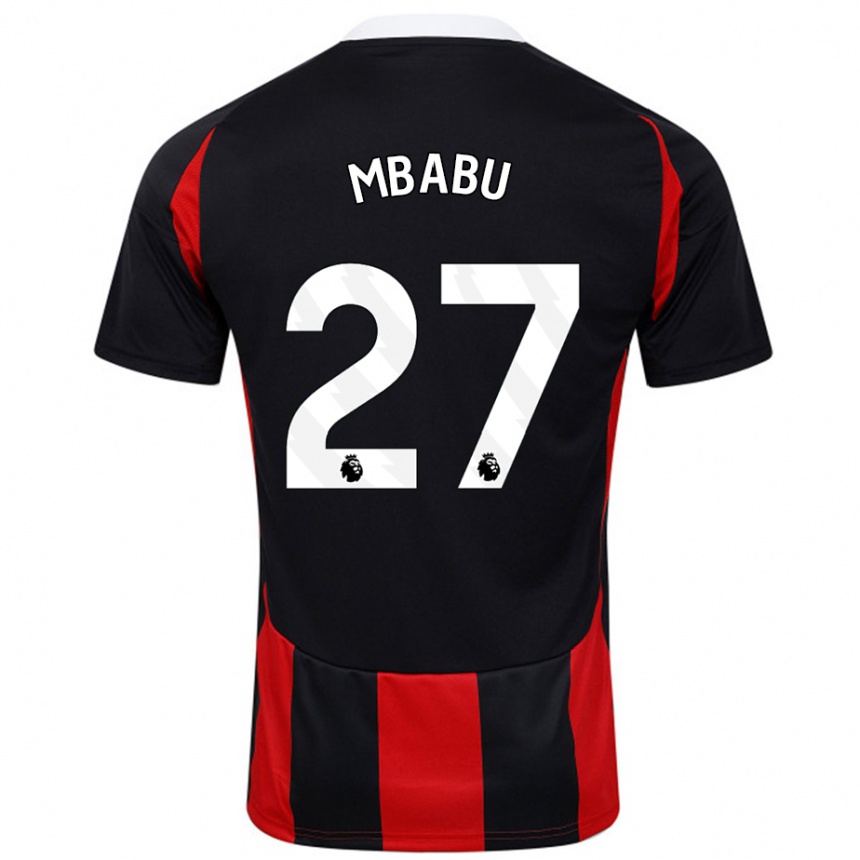 Niño Fútbol Camiseta Kevin Mbabu #27 Negro Rojo 2ª Equipación 2024/25 México