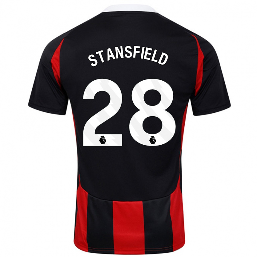 Niño Fútbol Camiseta Jay Stansfield #28 Negro Rojo 2ª Equipación 2024/25 México