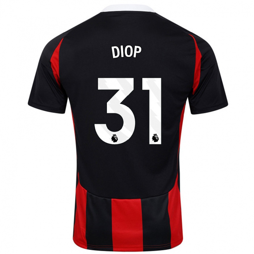 Niño Fútbol Camiseta Issa Diop #31 Negro Rojo 2ª Equipación 2024/25 México