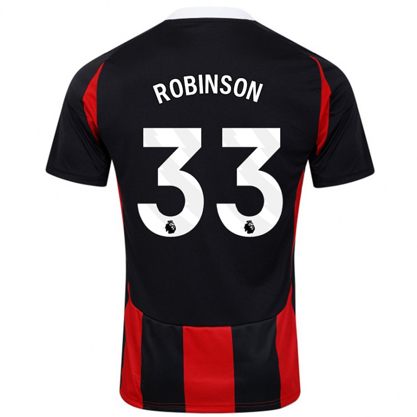 Niño Fútbol Camiseta Antonee Robinson #33 Negro Rojo 2ª Equipación 2024/25 México