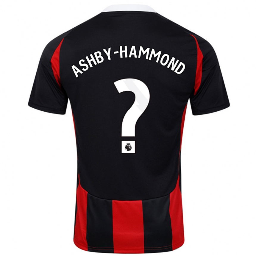 Niño Fútbol Camiseta Luca Ashby-Hammond #0 Negro Rojo 2ª Equipación 2024/25 México