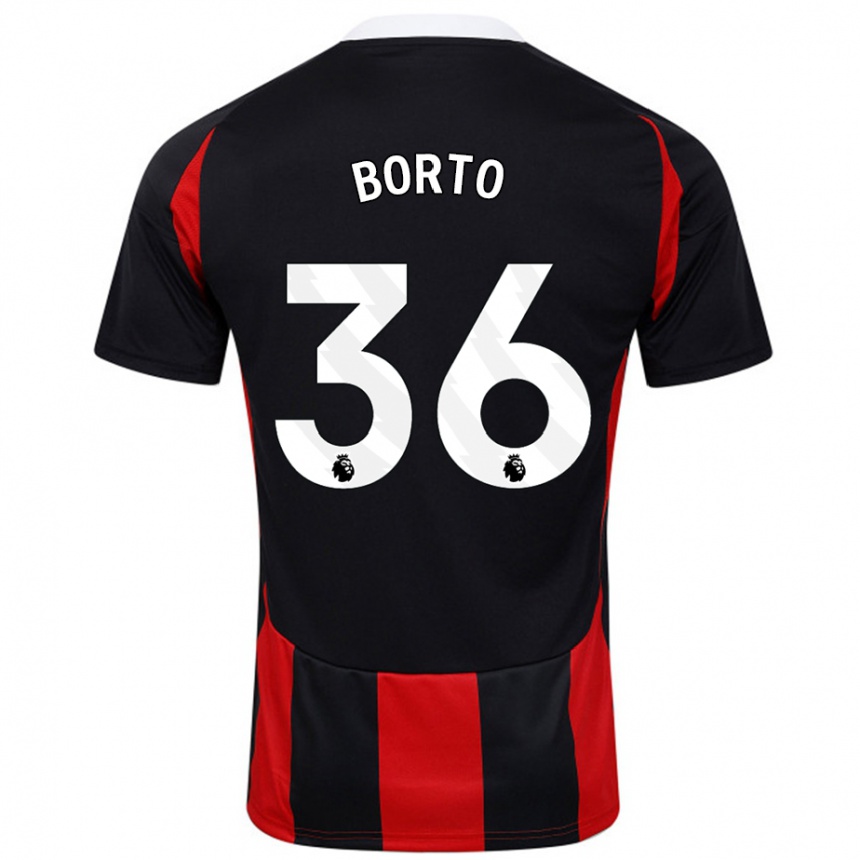 Niño Fútbol Camiseta Alex Borto #36 Negro Rojo 2ª Equipación 2024/25 México