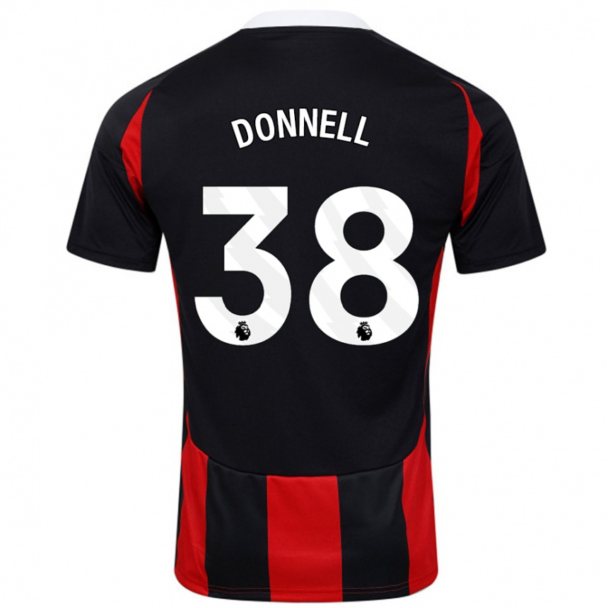 Niño Fútbol Camiseta Chris Donnell #38 Negro Rojo 2ª Equipación 2024/25 México