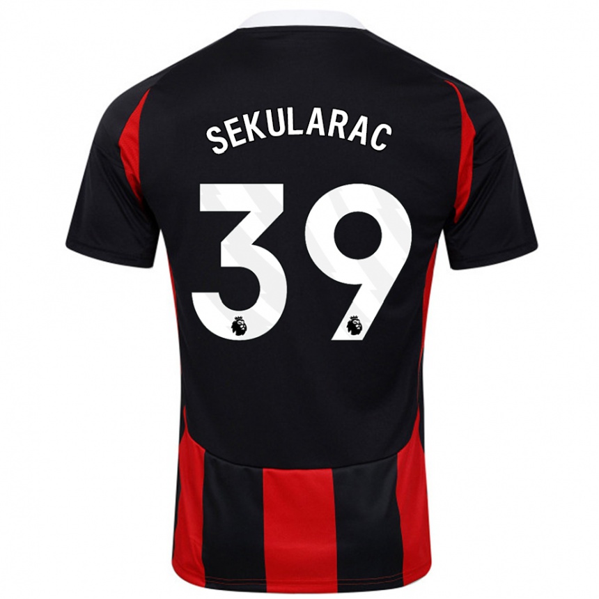 Niño Fútbol Camiseta Kristian Sekularac #39 Negro Rojo 2ª Equipación 2024/25 México