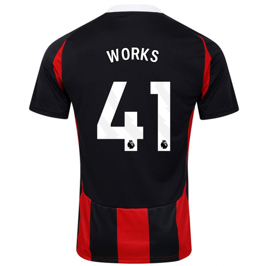 Niño Fútbol Camiseta Terrell Works #41 Negro Rojo 2ª Equipación 2024/25 México