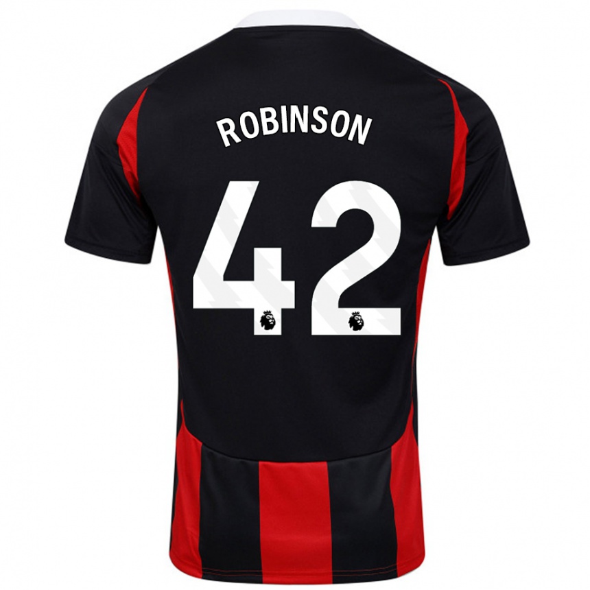 Niño Fútbol Camiseta Charlie Robinson #42 Negro Rojo 2ª Equipación 2024/25 México