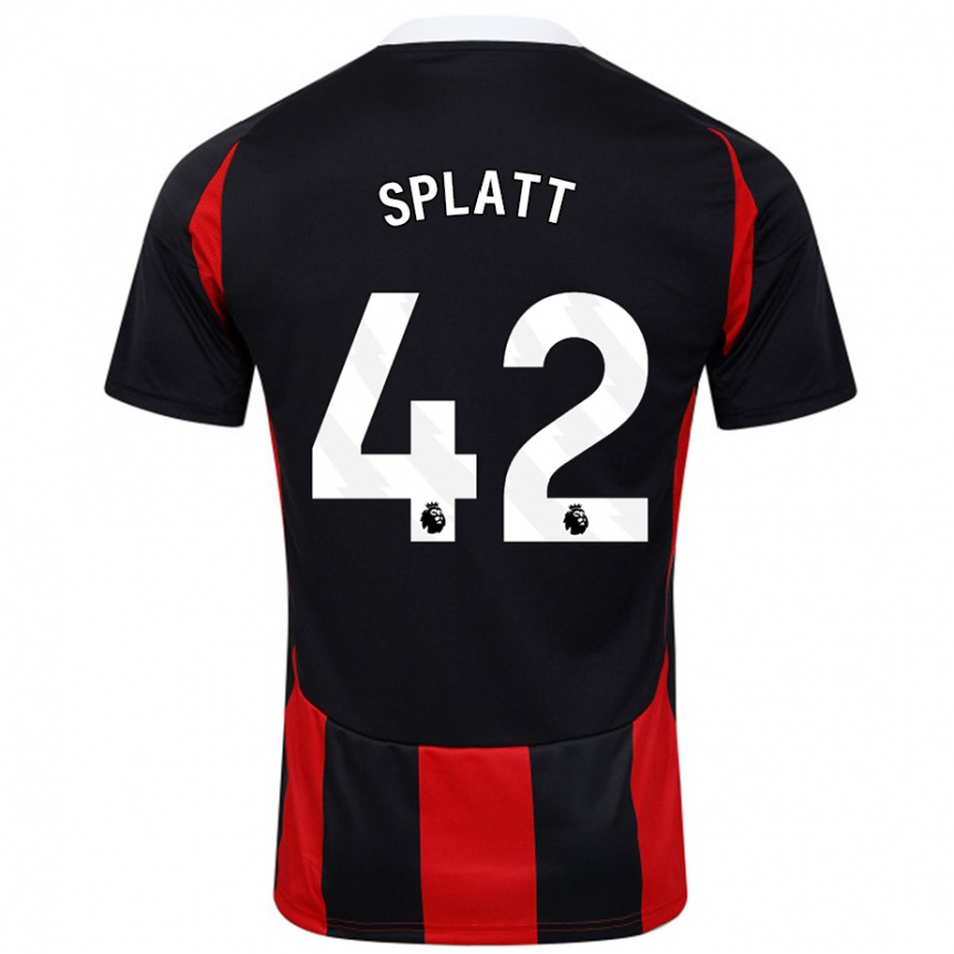 Niño Fútbol Camiseta Delano Splatt #42 Negro Rojo 2ª Equipación 2024/25 México