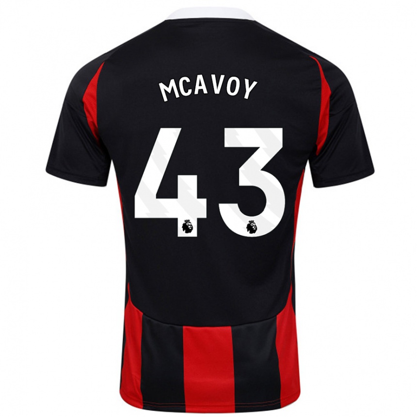 Niño Fútbol Camiseta Connor Mcavoy #43 Negro Rojo 2ª Equipación 2024/25 México