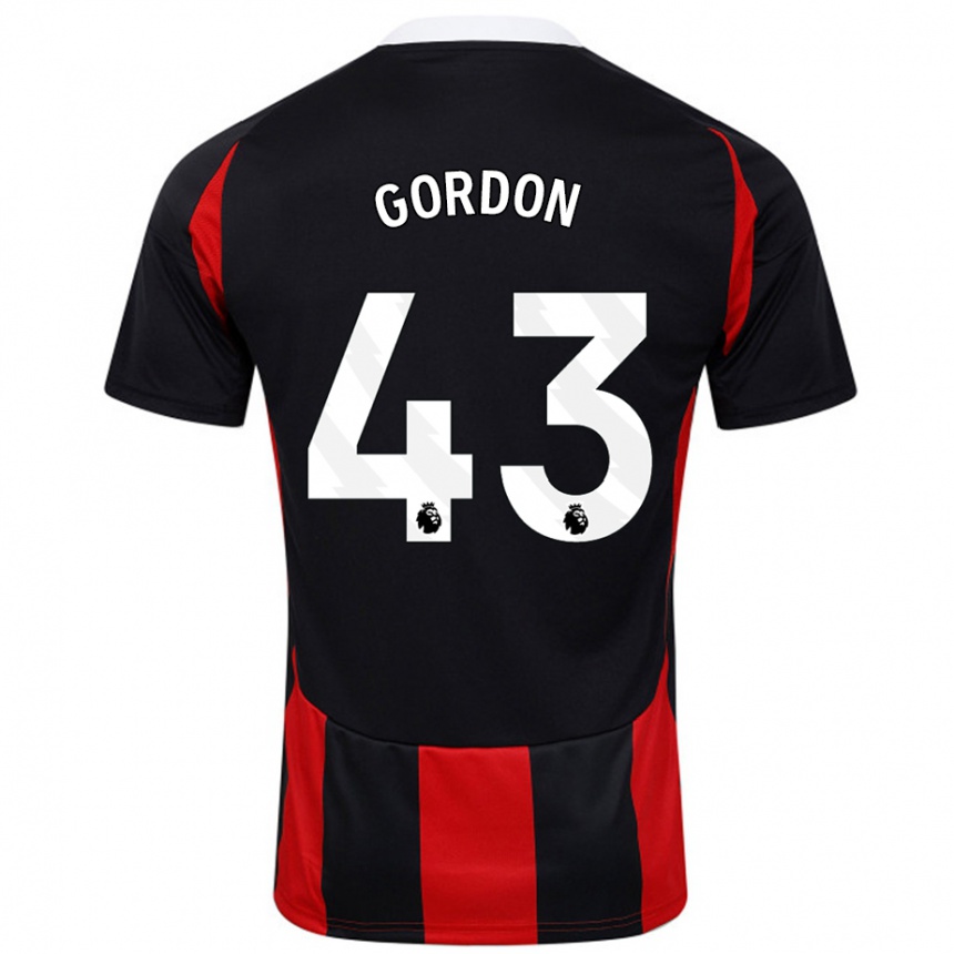 Niño Fútbol Camiseta Lemar Gordon #43 Negro Rojo 2ª Equipación 2024/25 México