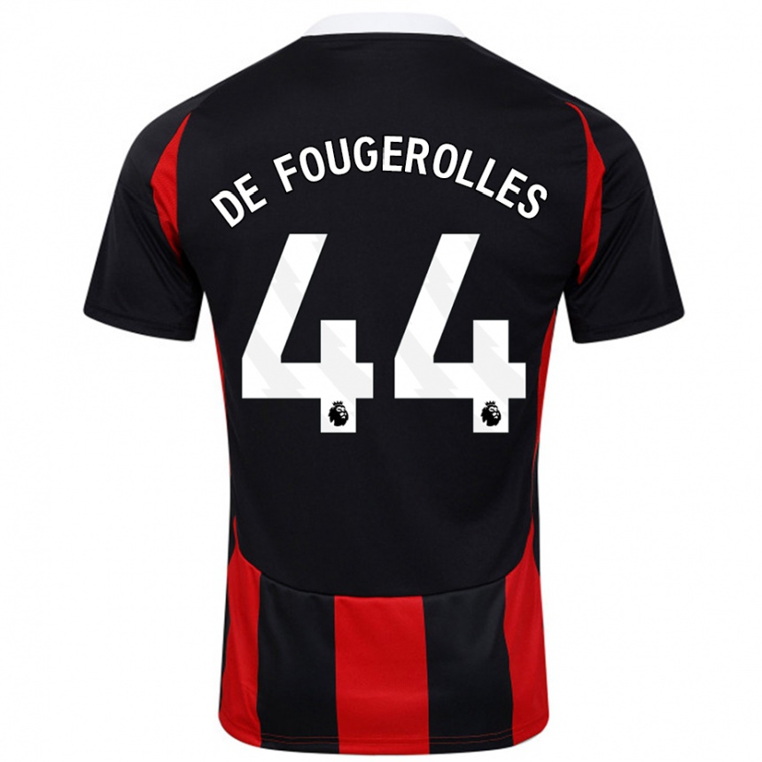 Niño Fútbol Camiseta Luc De Fougerolles #44 Negro Rojo 2ª Equipación 2024/25 México