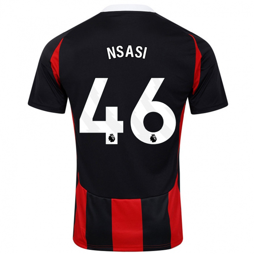 Niño Fútbol Camiseta Eddie Nsasi #46 Negro Rojo 2ª Equipación 2024/25 México