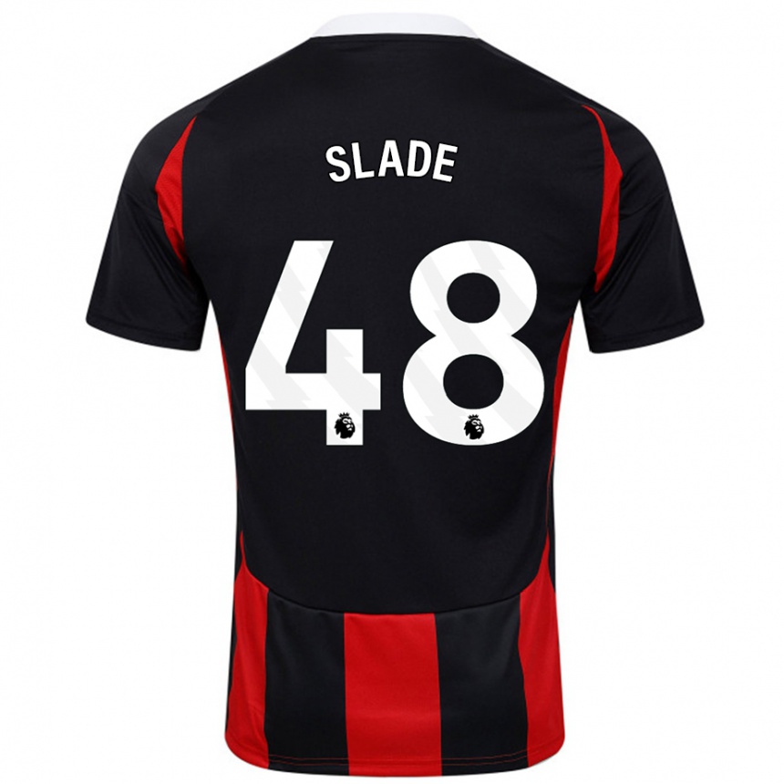 Niño Fútbol Camiseta Bradley Slade #48 Negro Rojo 2ª Equipación 2024/25 México