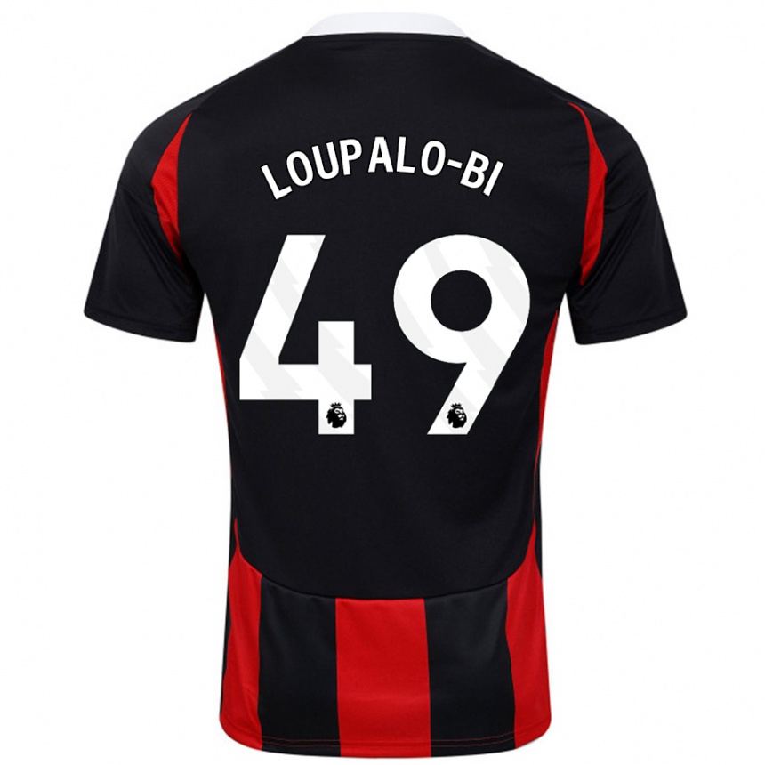 Niño Fútbol Camiseta Aaron Loupalo-Bi #49 Negro Rojo 2ª Equipación 2024/25 México