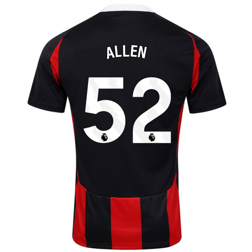 Niño Fútbol Camiseta Michael Allen #52 Negro Rojo 2ª Equipación 2024/25 México