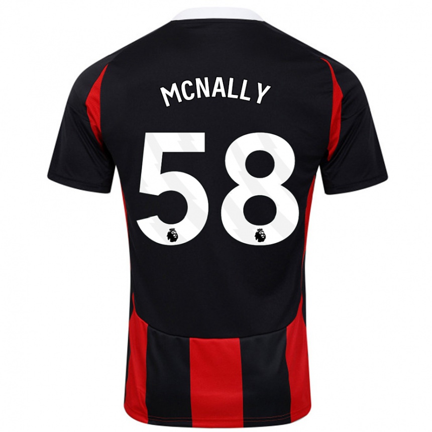 Niño Fútbol Camiseta Alfie Mcnally #58 Negro Rojo 2ª Equipación 2024/25 México