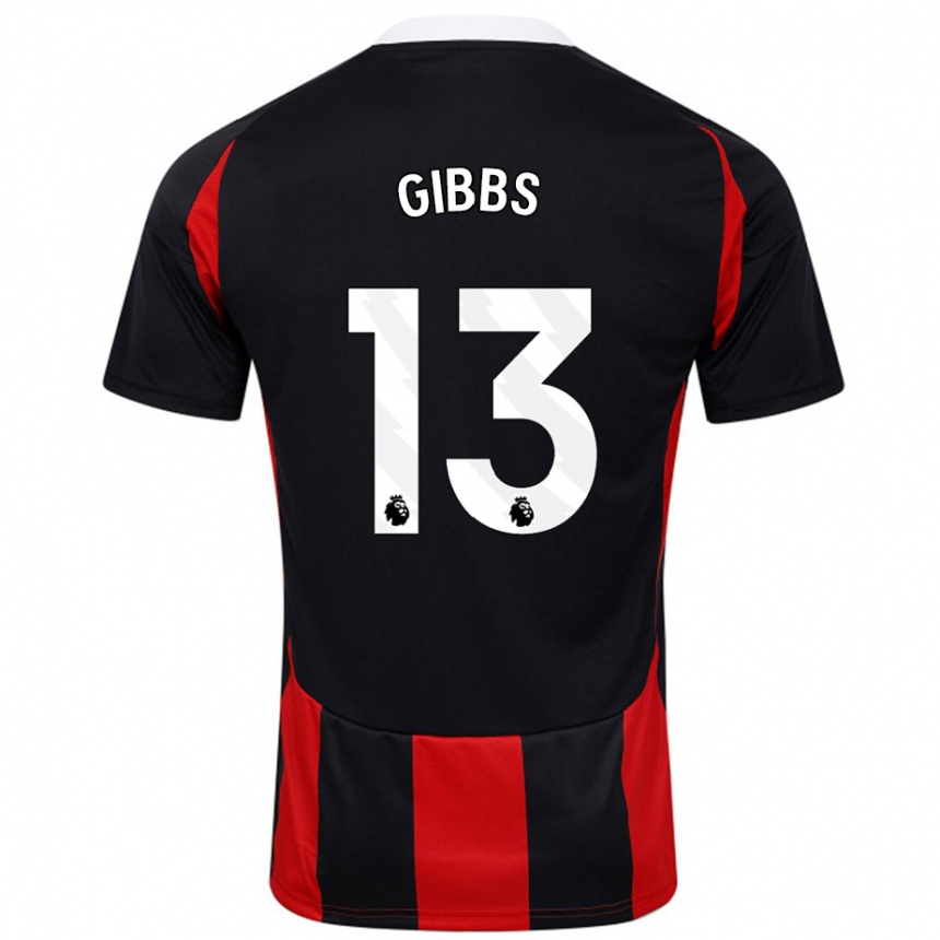 Niño Fútbol Camiseta Frankie Gibbs #13 Negro Rojo 2ª Equipación 2024/25 México