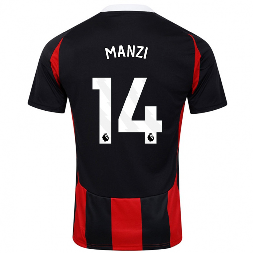 Niño Fútbol Camiseta Sophie Manzi #14 Negro Rojo 2ª Equipación 2024/25 México