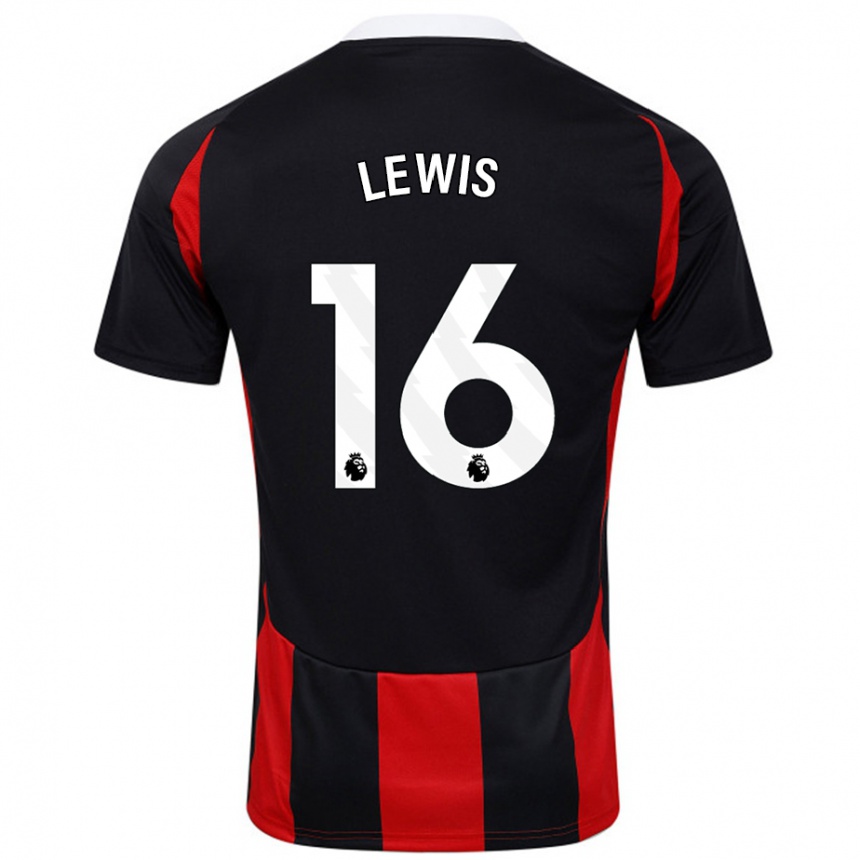 Niño Fútbol Camiseta Milla Lewis #16 Negro Rojo 2ª Equipación 2024/25 México