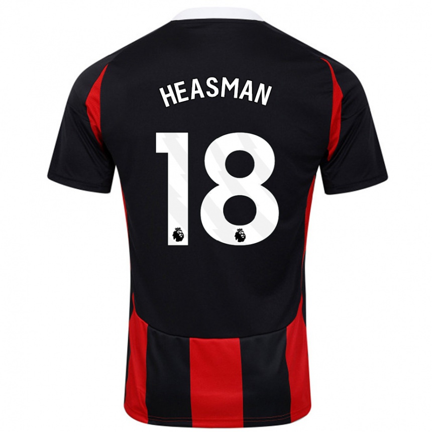 Niño Fútbol Camiseta Georgia Heasman #18 Negro Rojo 2ª Equipación 2024/25 México