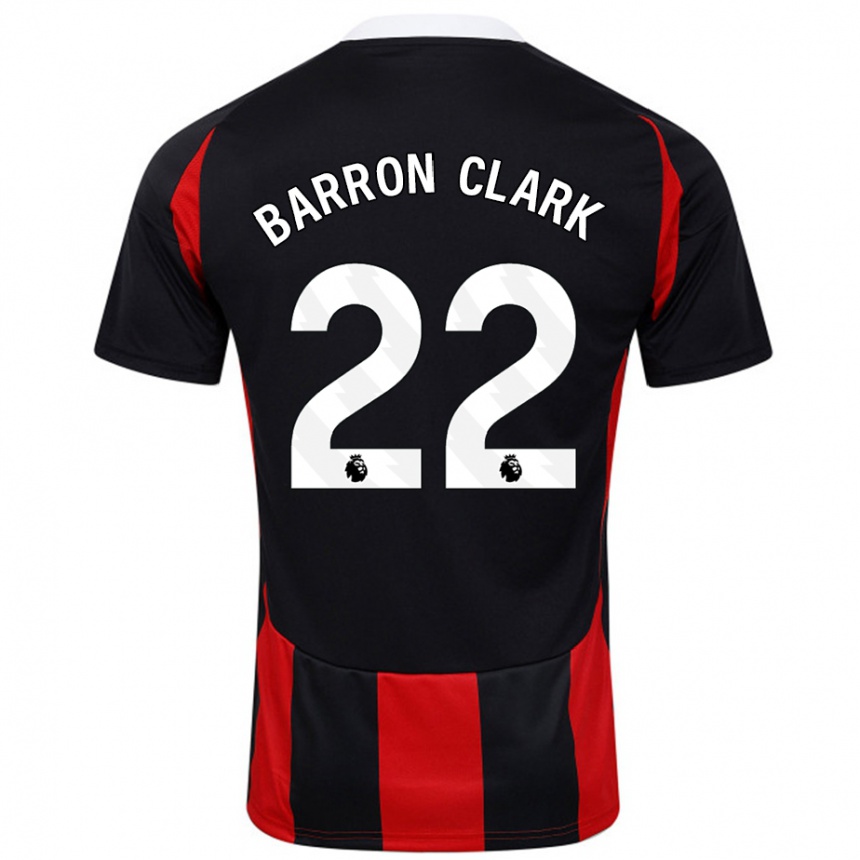 Niño Fútbol Camiseta Betty Barron-Clark #22 Negro Rojo 2ª Equipación 2024/25 México