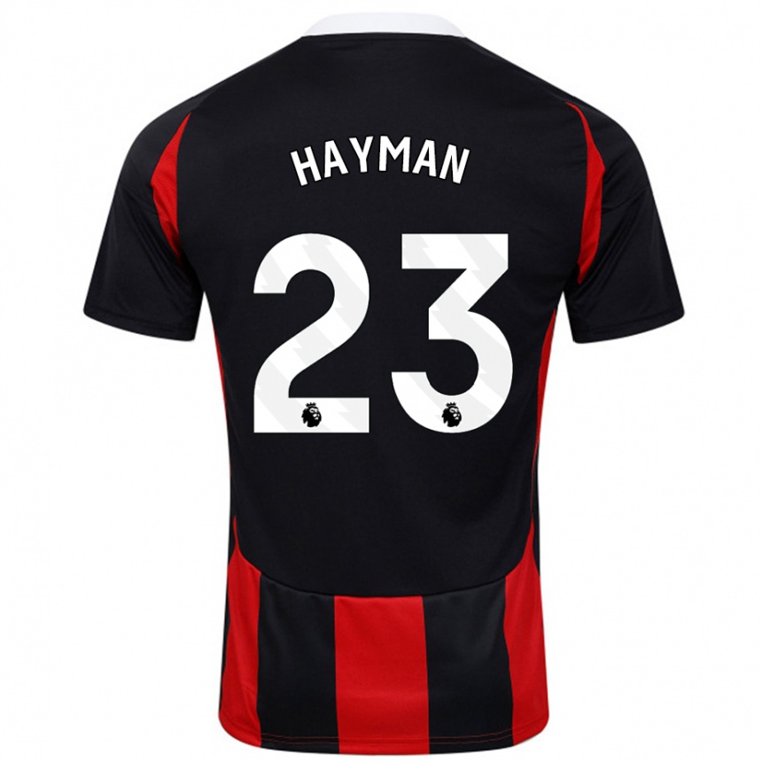 Niño Fútbol Camiseta Alex Hayman #23 Negro Rojo 2ª Equipación 2024/25 México