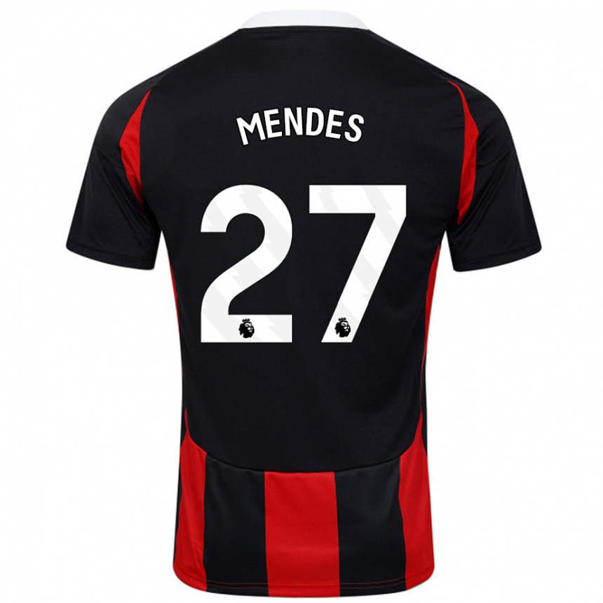 Niño Fútbol Camiseta Megalie Mendes #27 Negro Rojo 2ª Equipación 2024/25 México